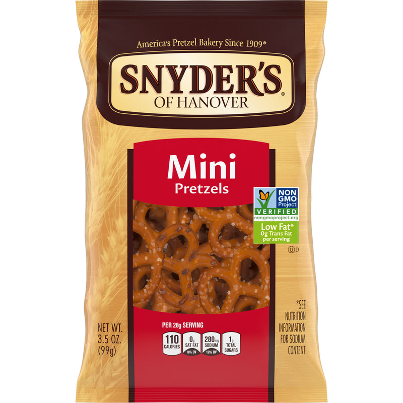 Snyder's Of Hanover Mini Pretzels 3.5 Ounce Size - 8 Per Case.