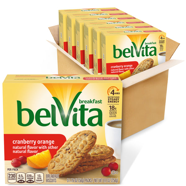 Belvita Cookie Cranberry Orange 1.76 Ounce Size - 30 Per Case.