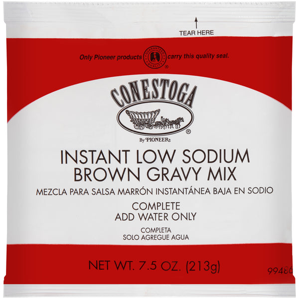 Conestoga Low Sodium Brown Gravy Mix 7.5 Ounce Size - 12 Per Case.