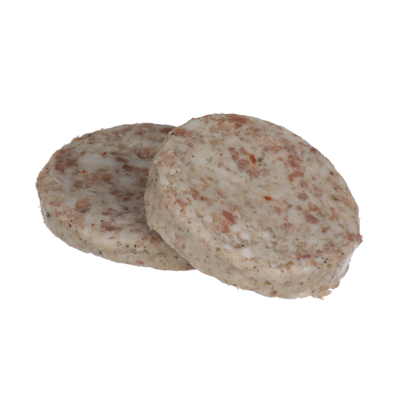 Odoms Tennessee Pride Value Fresh Sliced Sausage Trim Patties 2 Ounce Size - 96 Per Case.