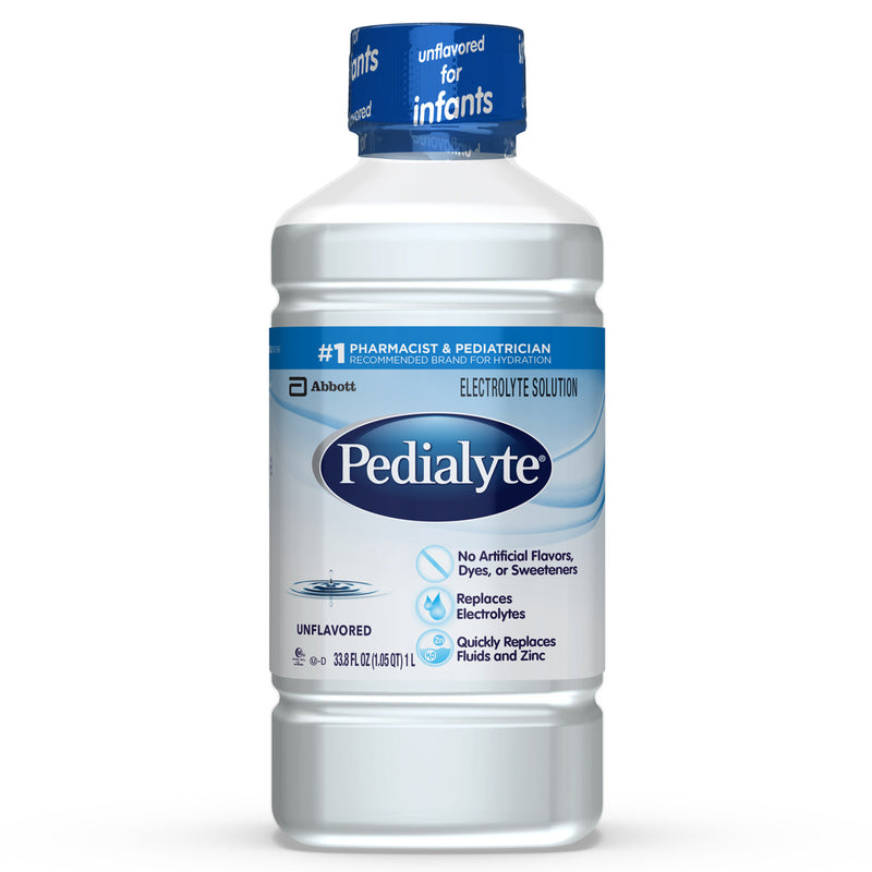 Pedialyte Unflavored Bottle 33.8 Fluid Ounce - 8 Per Case.