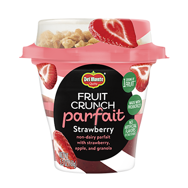 Del Monte® Fruit Crunch Parfait Strawberry Cup 5.3 Ounce Size - 6 Per Case.