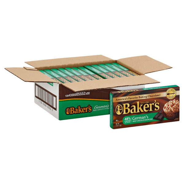Baker's Baker Chocolate German, 4 Ounce Size - 12 Per Case.