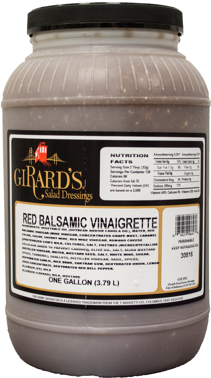 Girard's Red Balsamic Vinaigrette Dressing, 1 Gallon - 2 Per Case