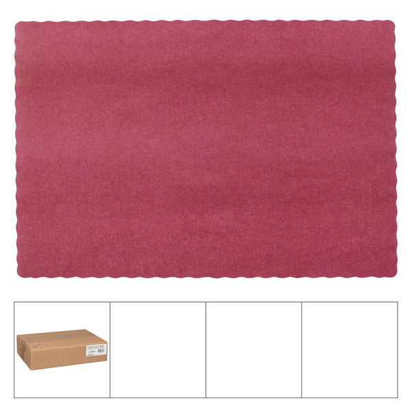 Placemat Solid Econo Scal Burgandy 1000 Each - 1 Per Case.