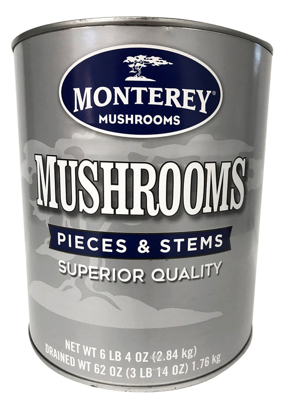 Superior Mushrooms Pieces & Stems 100 Ounce Size - 6 Per Case.