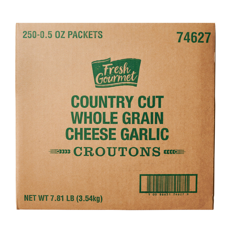 Fresh Gourmet Whole Grain Country Cut Cheesegarlic Crouton 0.5 Ounce Size - 250 Per Case.