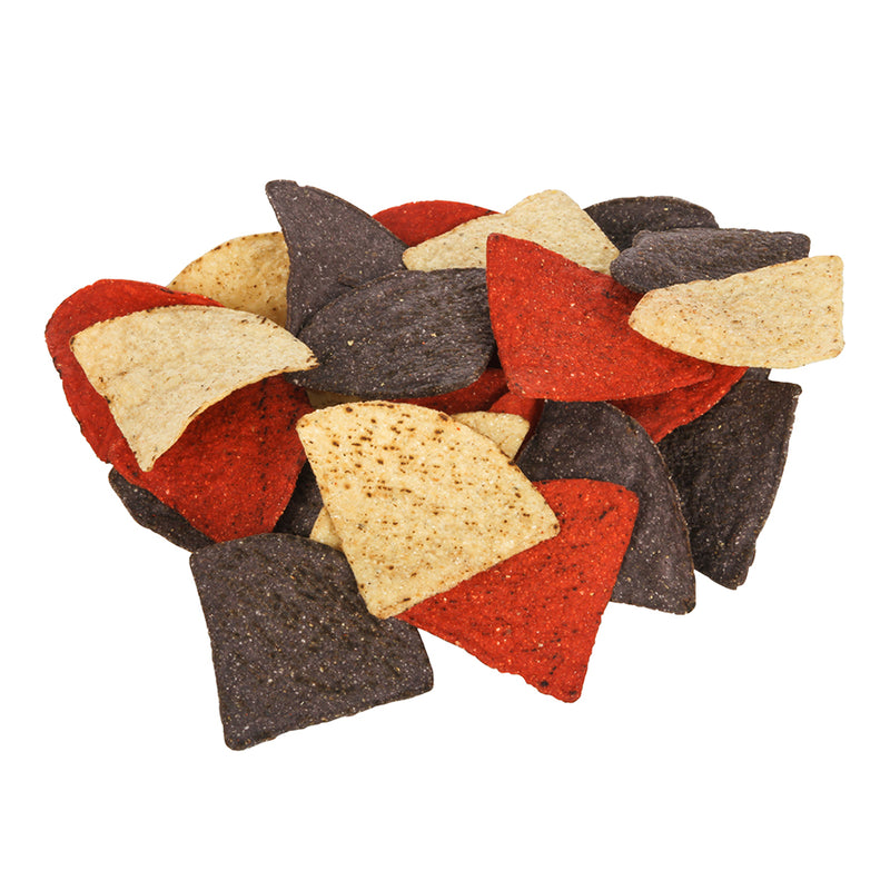 Mission Tri-Color Triangle Tortilla Chips 2 Pound Each - 6 Per Case.