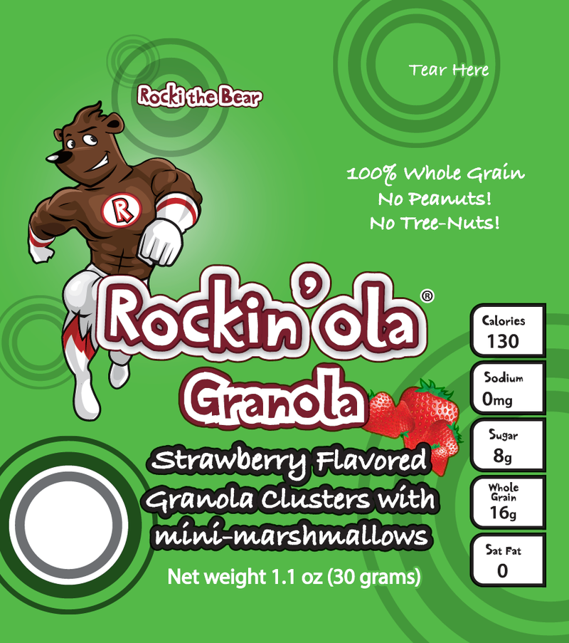 Rockin'ola Strawberry Granola With Mini Marshmallow 30 Grams Each - 250 Per Case.