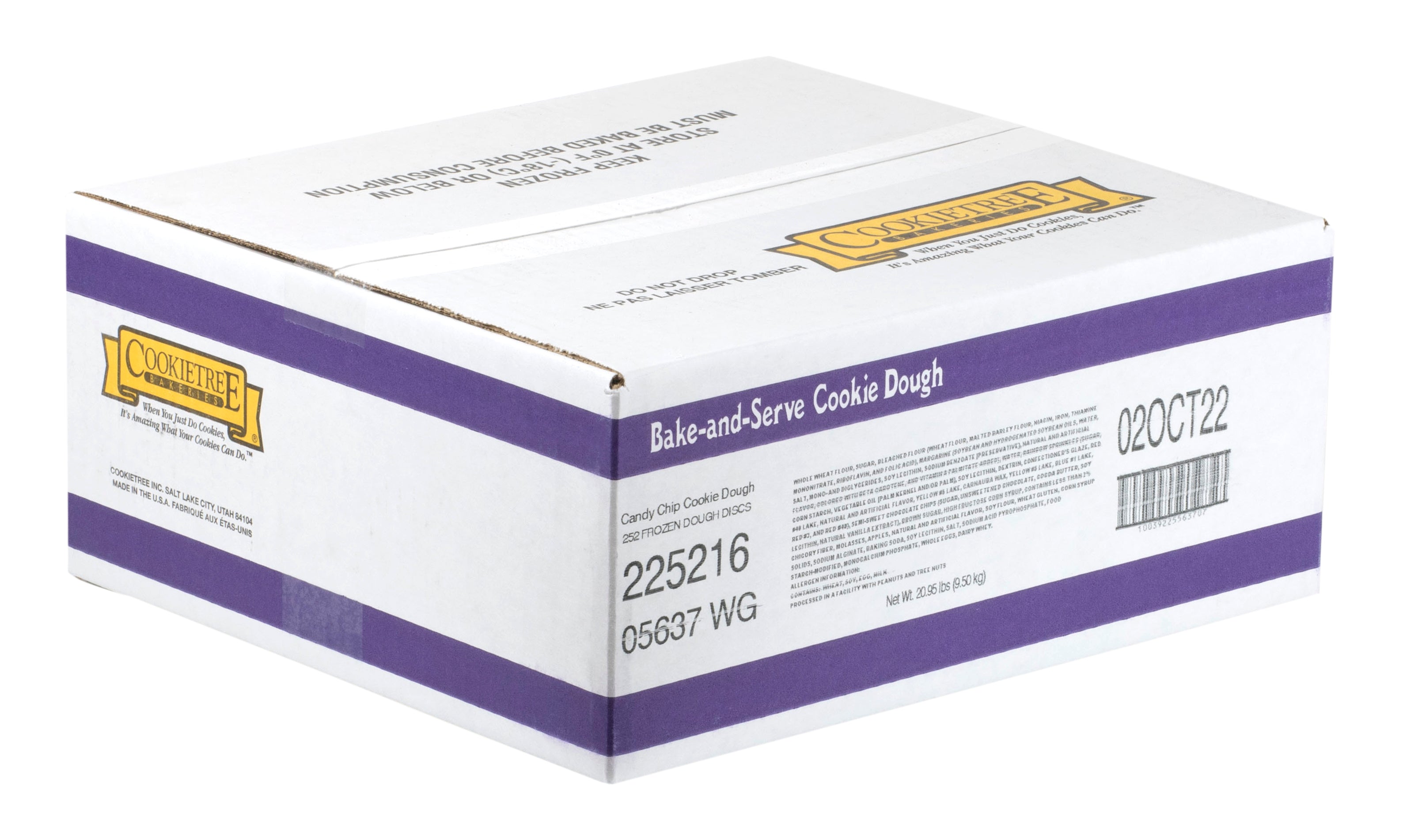 Cookietree Gourmet Whole Grain Candy Chip Cookie Dough 1.33 Ounce Size - 252 Per Case.