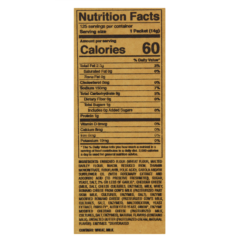 Fresh Gourmet Country Cut Cheese Garlic Croutons 0.5 Ounce Size - 125 Per Case.