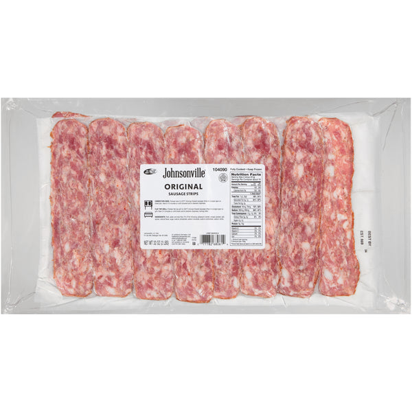 Johnsonville Cooked Original Pork Sausage Strips Packagect 2 Pound Each - 4 Per Case.