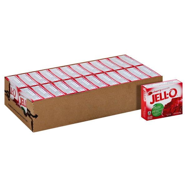 Jell-O Instant Powdered Cherry Gelatin Dessert, 3 Ounce Size - 24 Per Case.