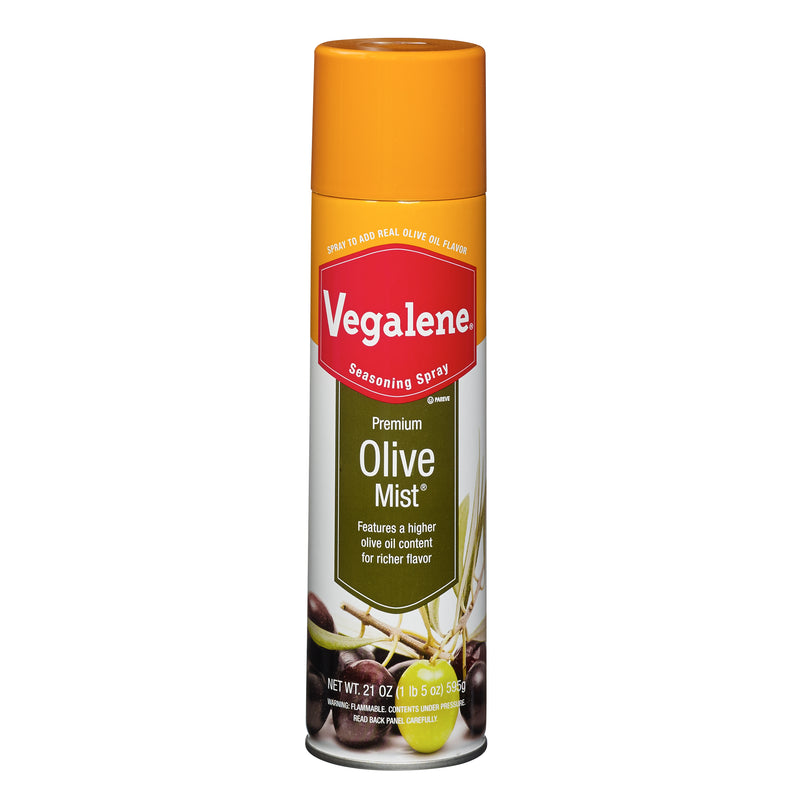 Vegalene Premium Olive Mist Seasoning Spray Aerosol 21 Ounce Size - 6 Per Case.
