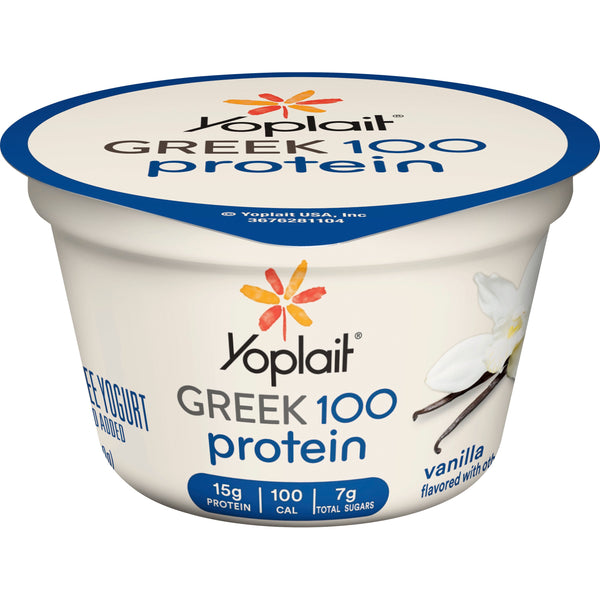 Yoplait® Greek Protein Yogurt Single Serve Cup Vanilla 5.3 Ounce Size - 12 Per Case.
