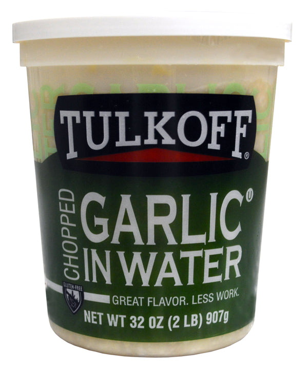 Tulkoff® Chopped Garlic In Water 32 Ounce Size - 6 Per Case.