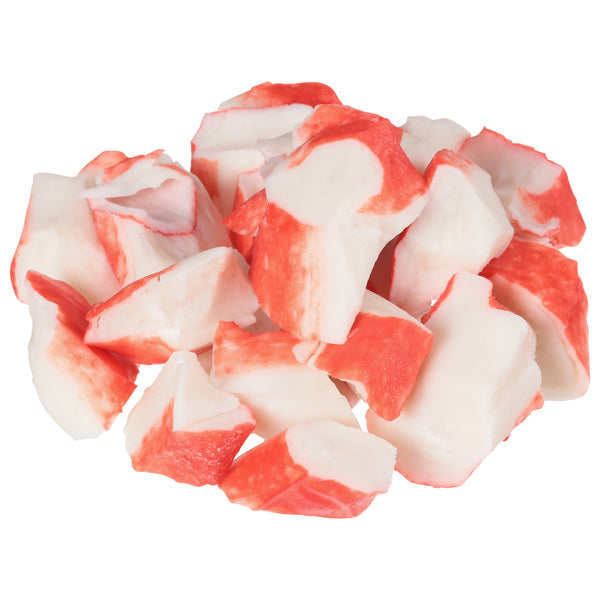 Surimi Imitation Crabmeat Flake Frozen Fully Cooked Vacuum Packed 2.5 Pound Each - 12 Per Case.