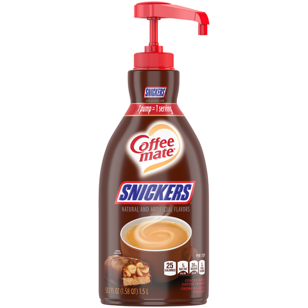 Coffee Mate Snickers Pump Bottle 1.58 Qt - 2 Per Case.