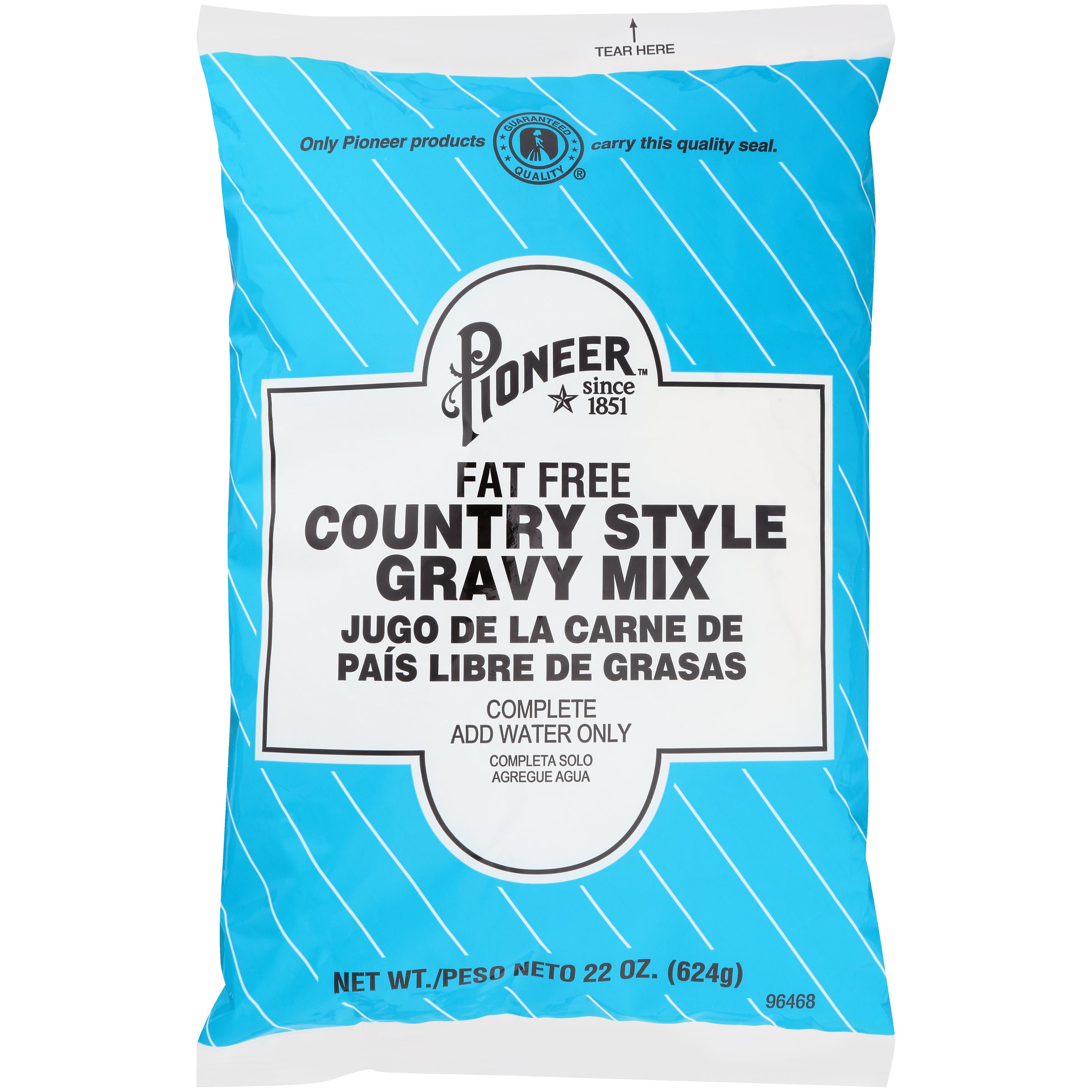 Pioneer Fat Free Country Style Gravy Mix 22 Ounce Size - 6 Per Case.