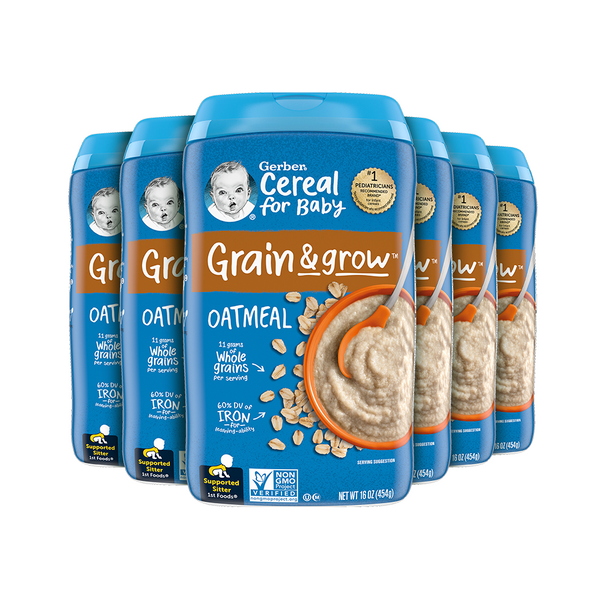 Gerber 1st Foods Oatmeal Single Grain Cereal Baby Food, 16 Ounce Size - 6 Per Case.