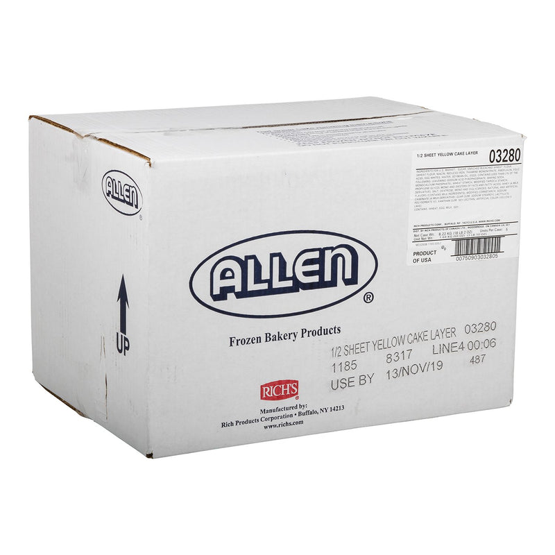 Allen Cake Uniced Sheet Yellow 58 Ounce Size - 5 Per Case.