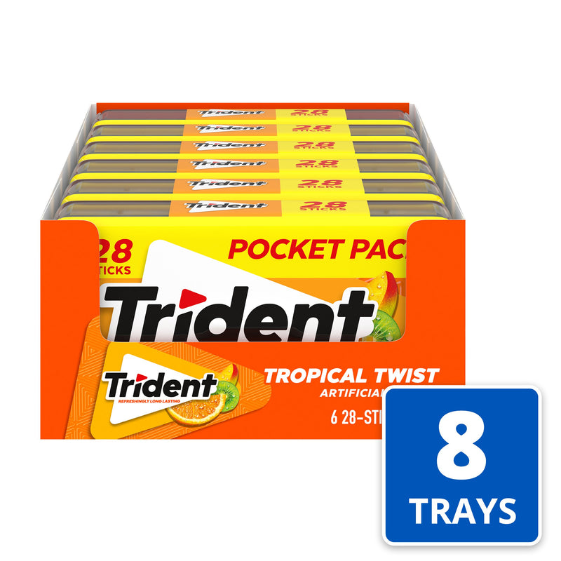 Trident Gum Tropical Twist Pocket Piece 28 Count Packs - 48 Per Case.
