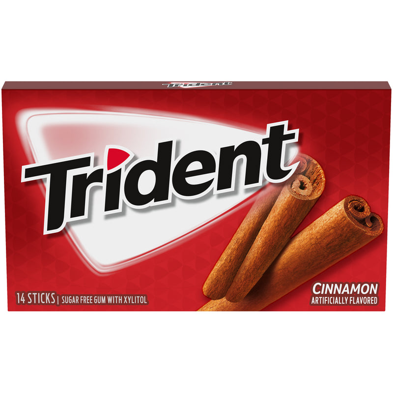 Trident Gum Cinnamon Sugar Free Pound 14 Count Packs - 144 Per Case.