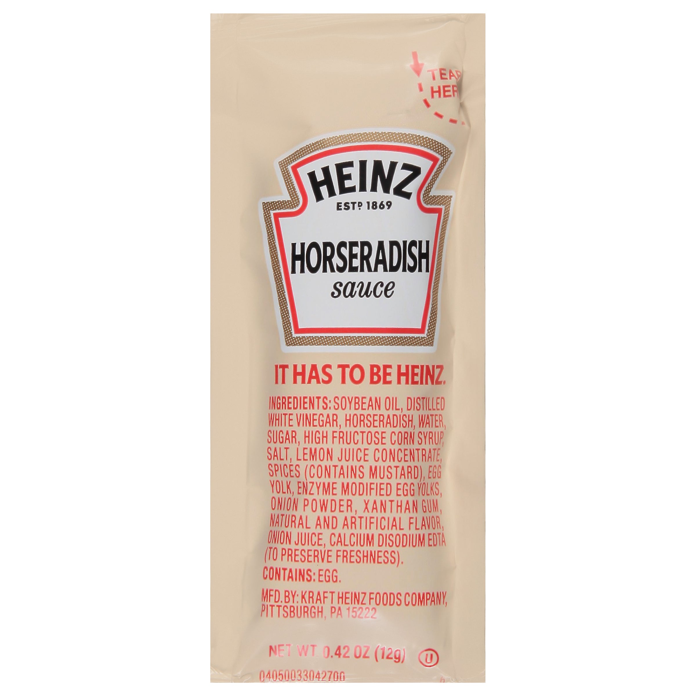 HEINZ Single Serve Horseradish Sauce 12 Gram Packets 200 Per Case