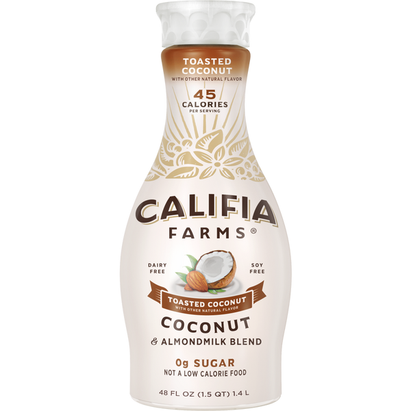Califia Farms Toasted Coconut Almond Milk 48 Fluid Ounce - 6 Per Case.
