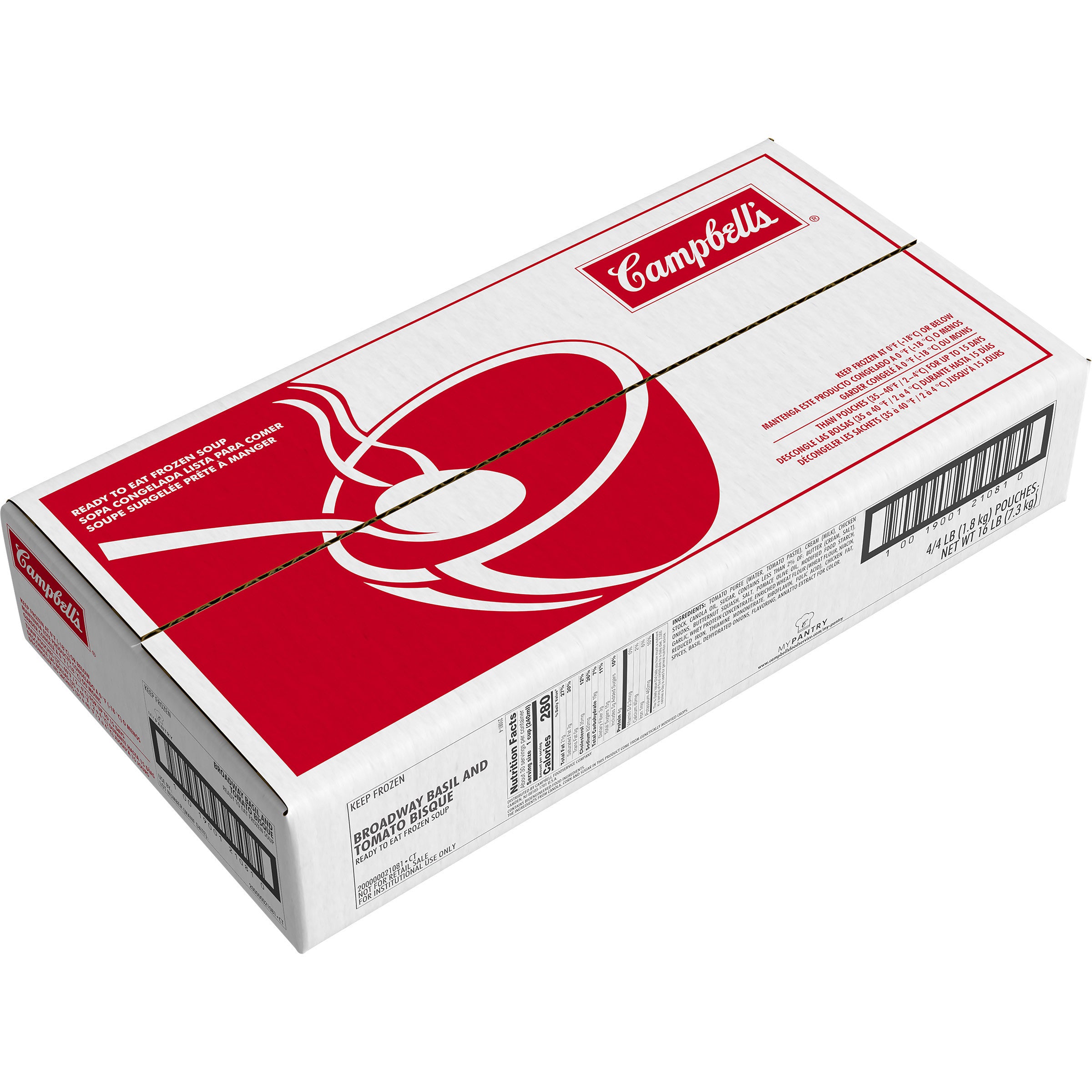 Soup Broadway Basil Tomato Bisque 4 Pound Each - 4 Per Case.