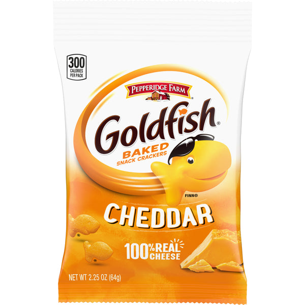 Pepperidge Farms Cracker Goldfish Cheddar 2.25 Ounce Size - 72 Per Case.
