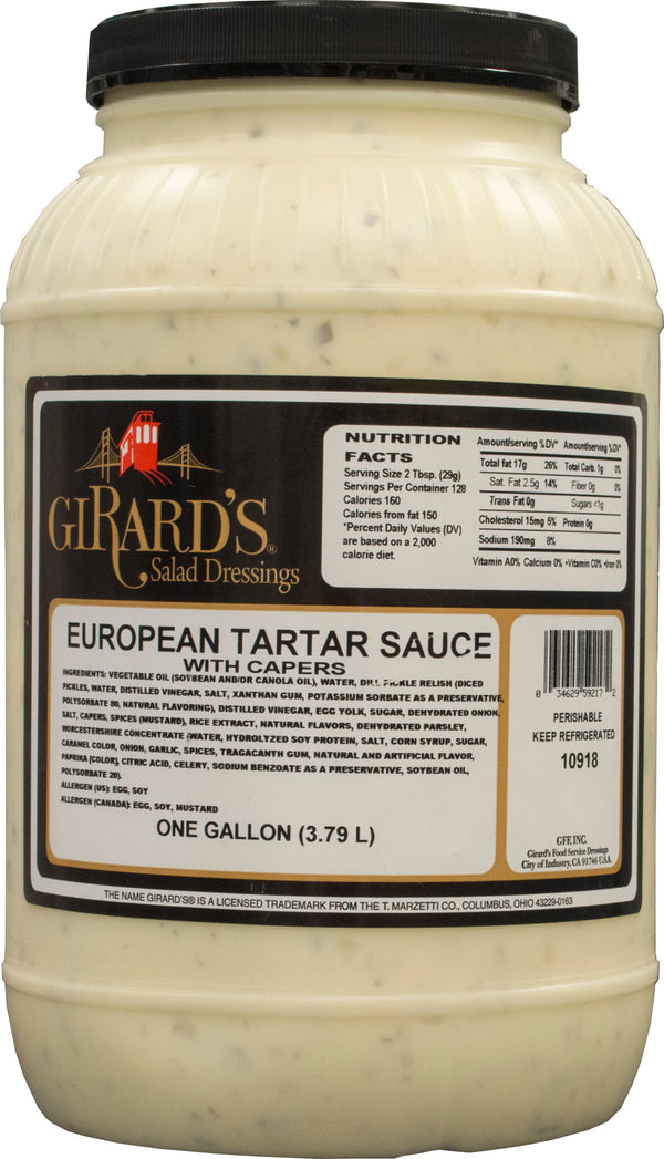 Girard's European Tartar Sauce, 1 Gallon- 2 Per Case.