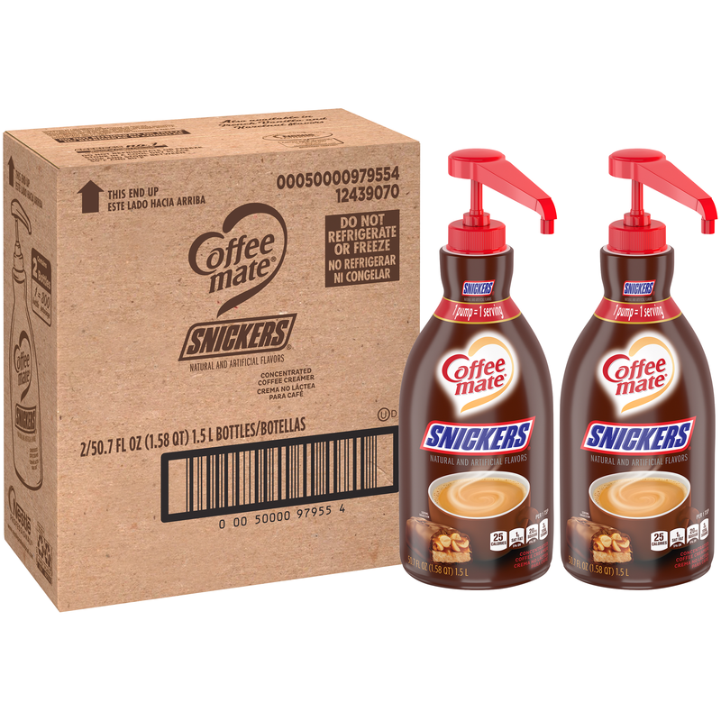 Coffee Mate Snickers Pump Bottle 1.58 Qt - 2 Per Case.