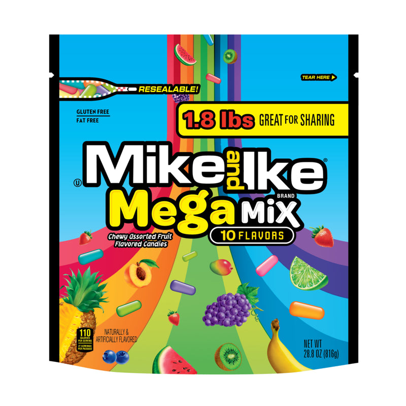Mike And Ike® Mega Mix Stand Up Bagct 28.8 Ounce Size - 6 Per Case.