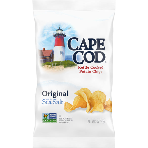 Cape Cod Potato Chips Original Kettle Cookedchips 5 Ounce Size - 8 Per Case.