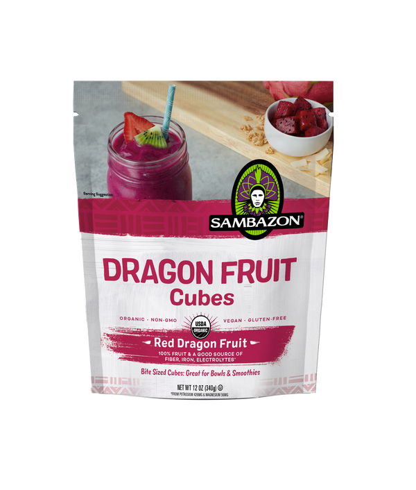 Sambazon Red Dragon Fruit Cubes, 12 Ounces - 8 Per Case.