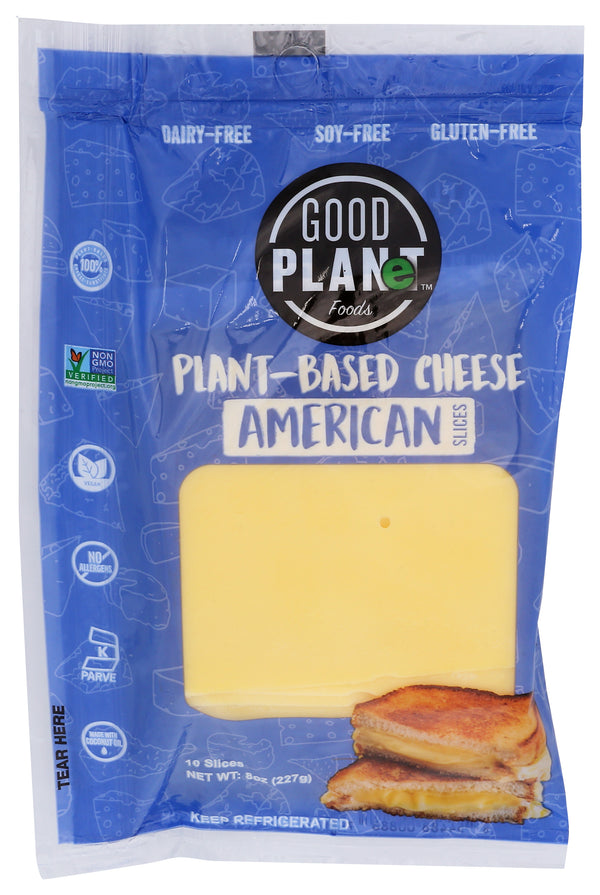 Good Planet Foods American Slices Plant Based Cheese 8 Ounce Size - 7 Per Case.