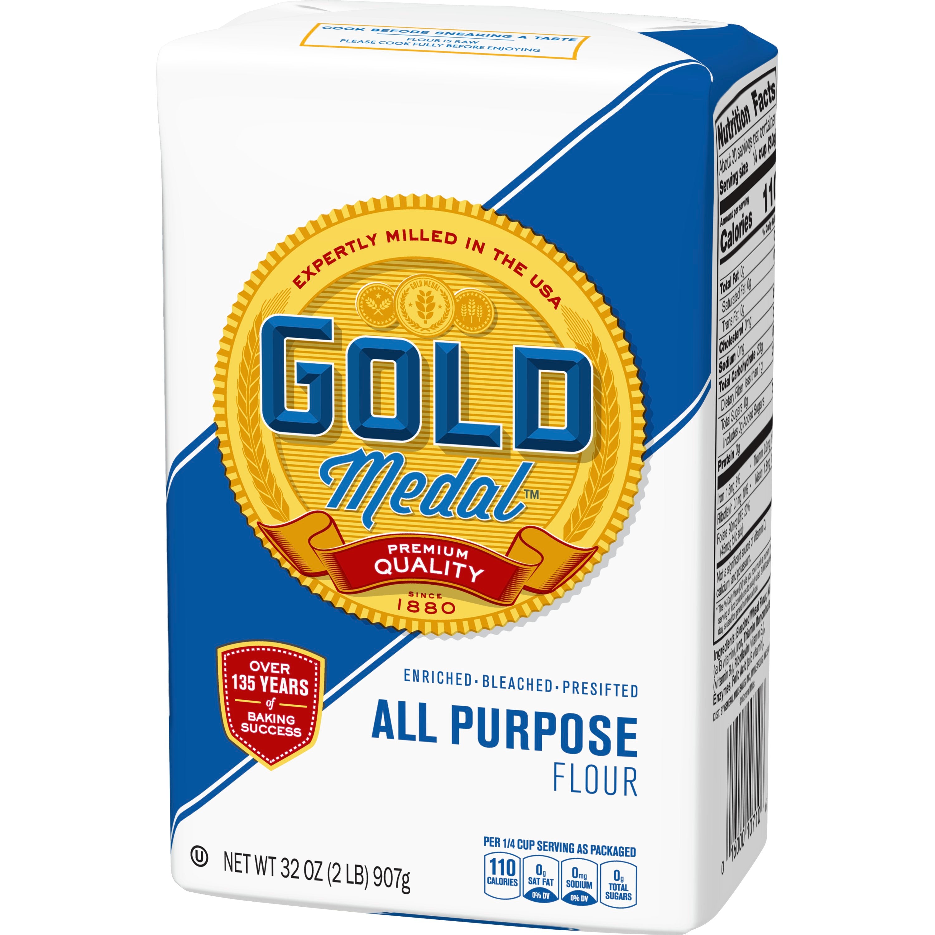 Gold Medal™ All Purpose Flour Enriched Bleached Pre Sifted 2 Pound Each - 18 Per Case.