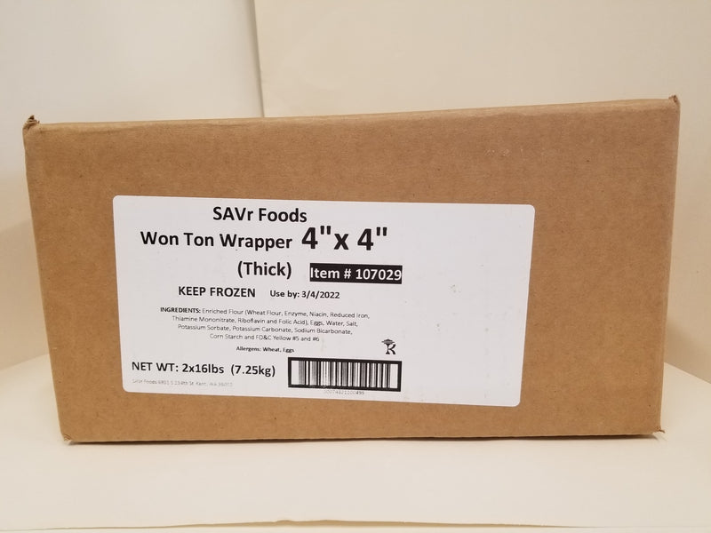 Thick Wonton Wrapper 16 Pound Each - 2 Per Case.