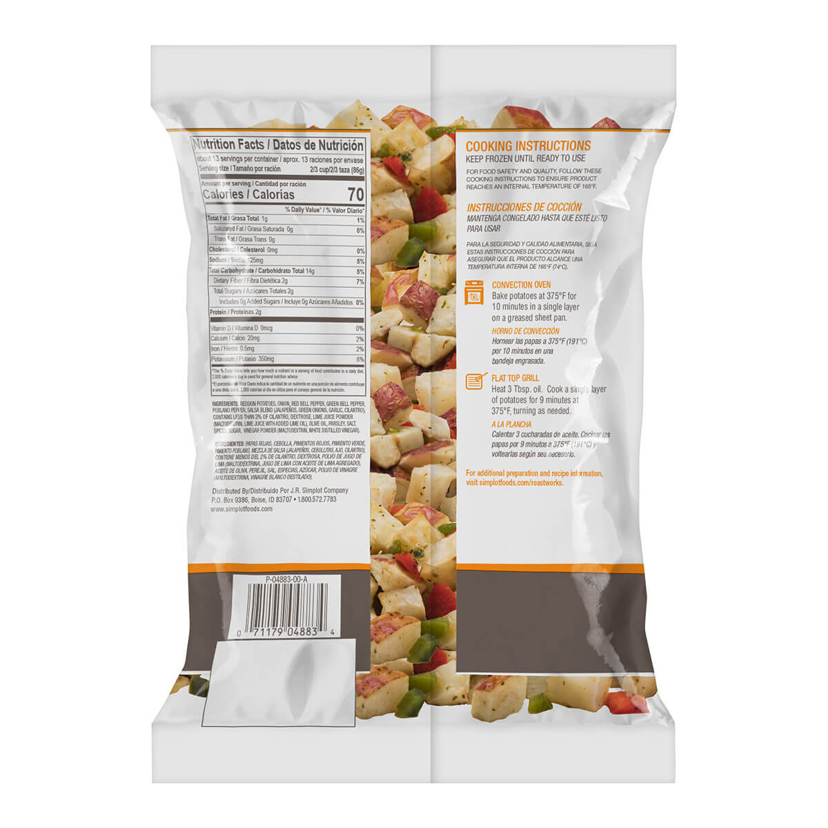 Simplot Roastworks Roasted Redskin Potatoes &jalapeno Blend 2.5 Pound Each - 6 Per Case.