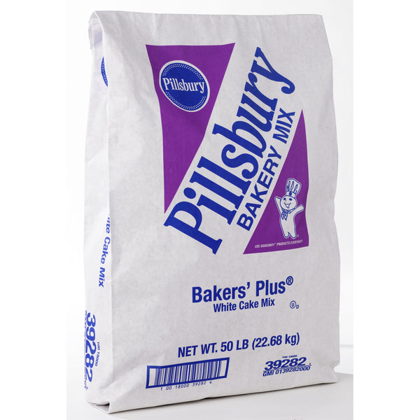 Pillsbury™ Bakers' Plus™ Cake Mix With hite 50 Pound Each - 1 Per Case.