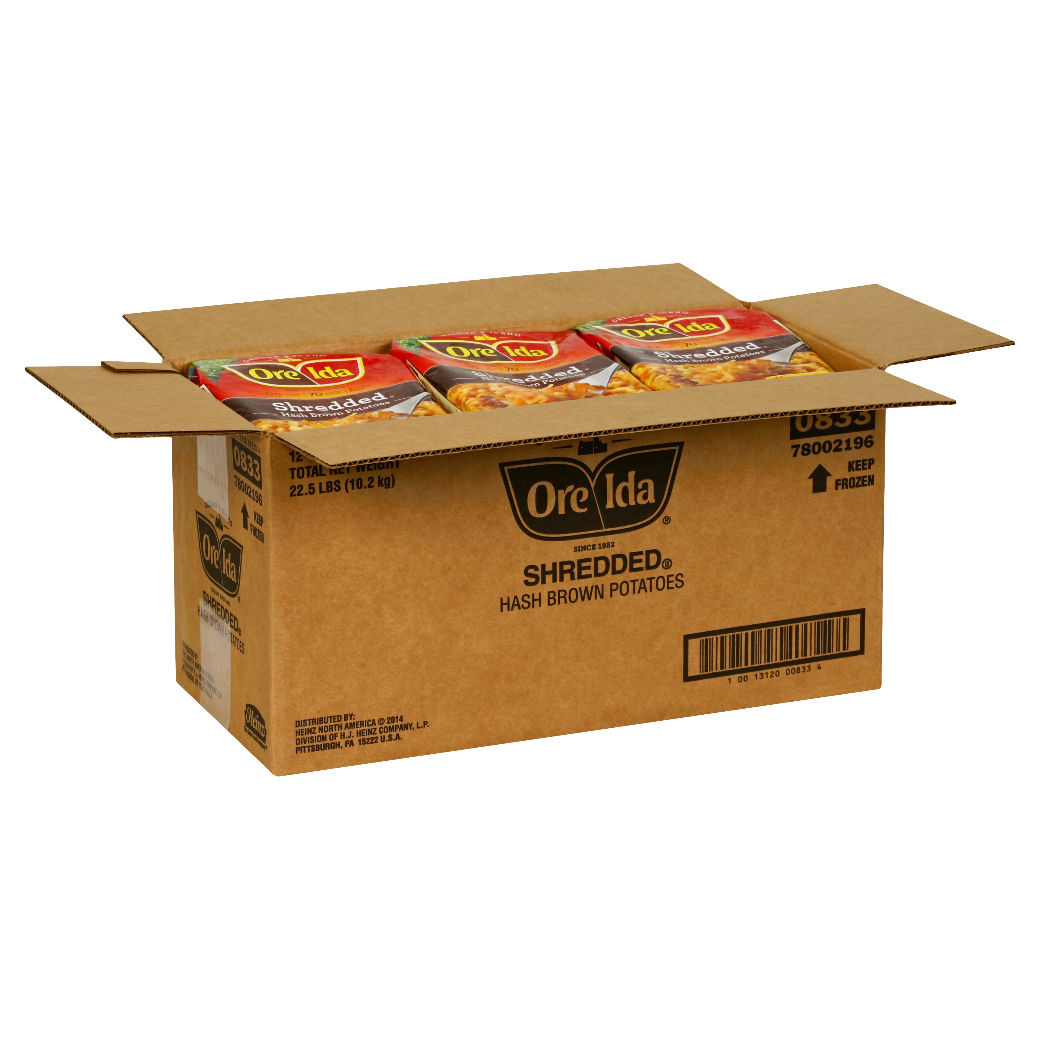 Ore Ida Core Frozen Potatoes Shredded 30 Ounce Size - 12 Per Case.