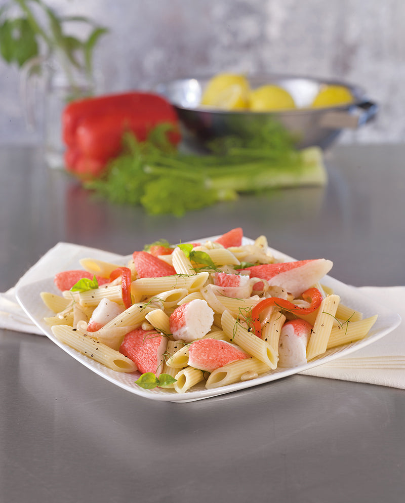 Surimi Imitation Crabmeat Chunk & Flake Salad Style Frozen 2.5 Pound Each - 4 Per Case.