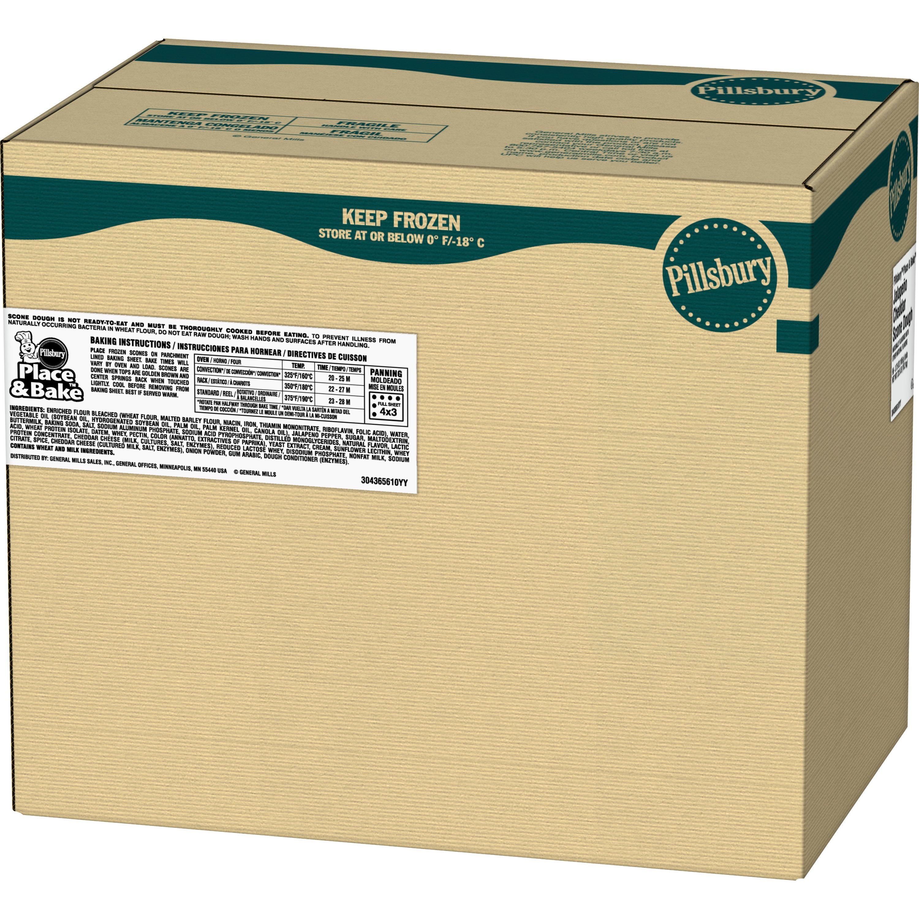Pillsbury™ Place & Bake™ Frozen Scone Dough Jalapeno Cheddar 3.75 Ounce Size - 8 Per Case.