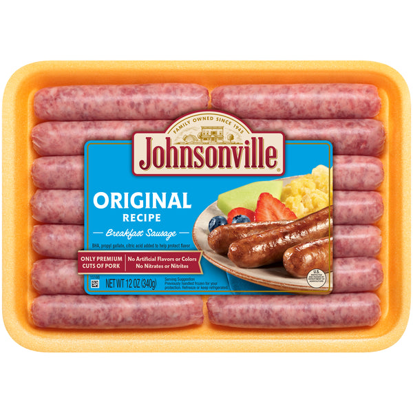 Johnsonville Uncooked Original Breakfast Porksausage Links Packagect 12 Ounce Size - 12 Per Case.