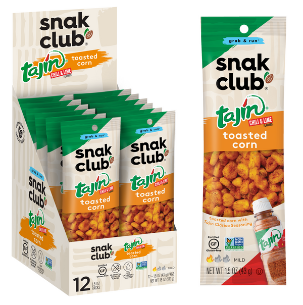 Snak Club Tajin Corn Nuts 1.5 Ounce Size - 144 Per Case.