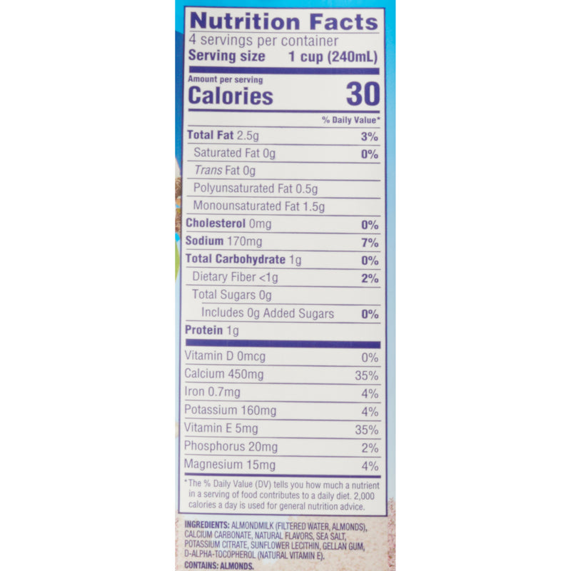 Almond Breeze Milk Substitute Vanilla 32 Ounce Size - 12 Per Case.