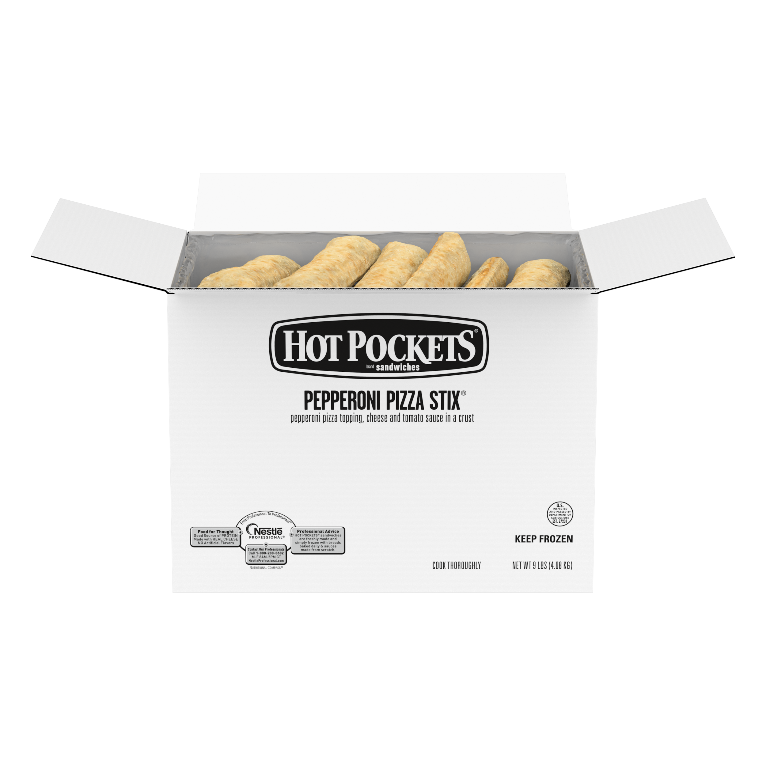 Hot Pockets Pepperoni Pizza Stix 3 Ounce Size - 48 Per Case.