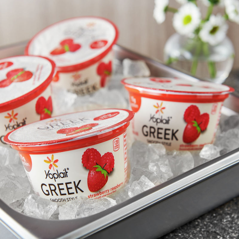 Yoplait® Greek Yogurt Single Serve Cup Strawberry Raspberry 5.3 Ounce Size - 12 Per Case.