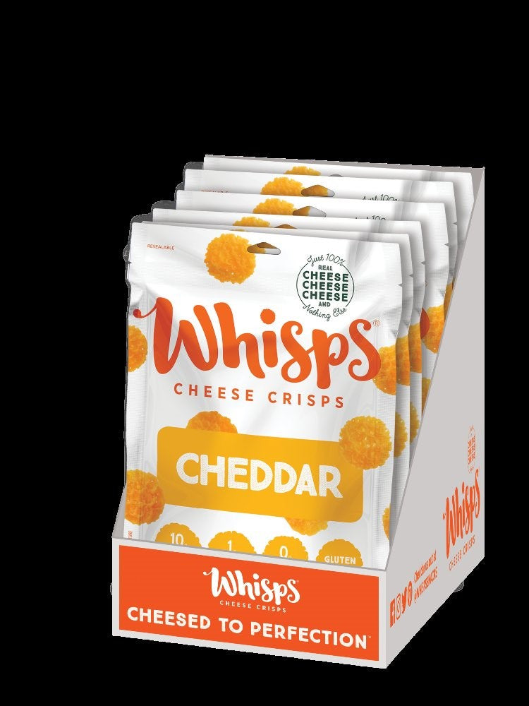 Whisps Cheddar Cheese Crisps 2.12 Ounce Size - 6 Per Case.